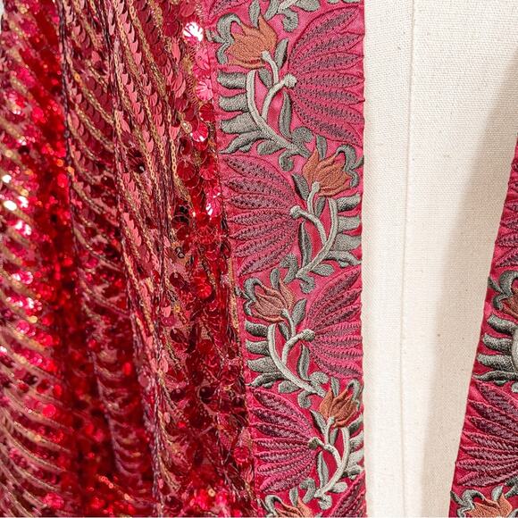 Free People Light Is Coming Visit Kimono Sequin Embellished Duster Jacket M - Picture 14 of 16